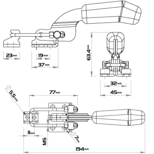 Grampo Tensor de Aperto Rápido Ga 115 Dobrado Zincado 10 Und