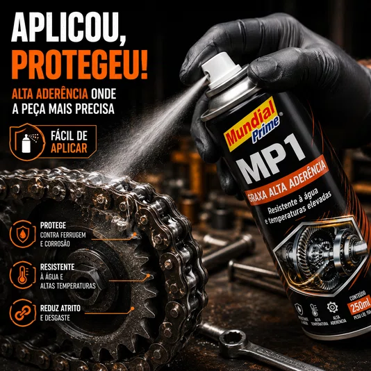 Graxa Alta Aderência Mp1 250ml Proteção Correntes Rolamentos