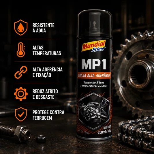 Graxa Alta Aderência Mp1 250ml Proteção Correntes Rolamentos