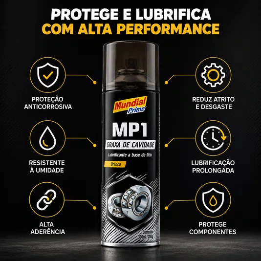 Graxa Branca de Cavidade Spray 300ml Proteção Anticorrosiva