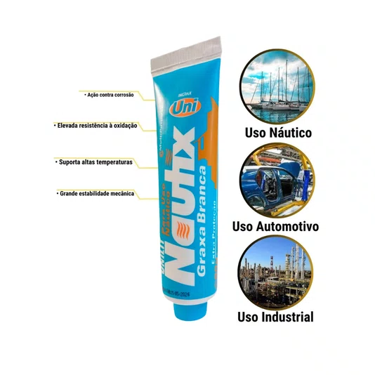 Graxa Branca Nautica Unilit Nautix Bisnaga 80gr