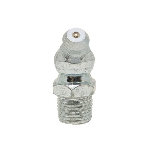Graxeira Angular 45° Graus Rosca 1/4 Unf 28 Fios - 1/8 Gas Zincada