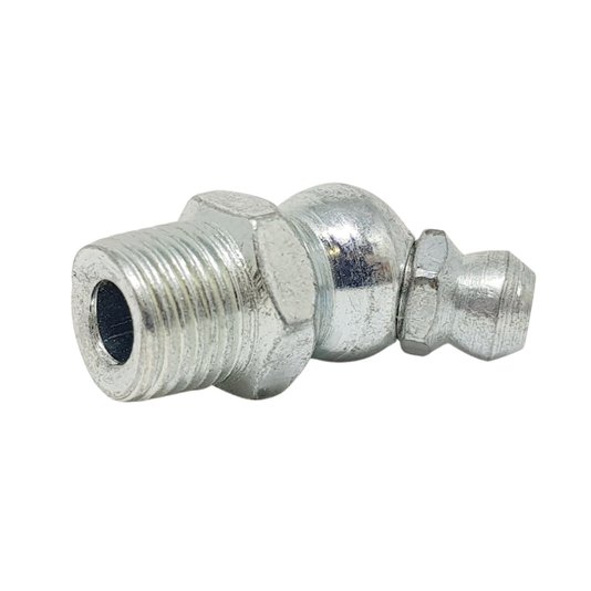 Graxeira Angular 45° Graus Rosca 3/8 Bsp 1/8 Gas Zincada