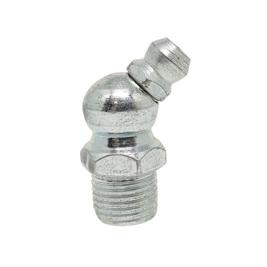 Graxeira Angular 45° Graus Rosca 3/8 Bsp 1/8 Gas Zincada