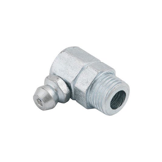 Graxeira Angular 90° Graus Rosca 1/4 Unf 28 Fios Gás Zincada