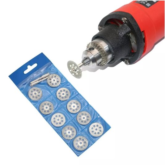 Jogo 10 Mini Discos Diamantados 20mm Corte Micro Retifica