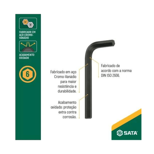 Jogo Chave Allen Curta 9 Peças 1.5 a 10mm Sata