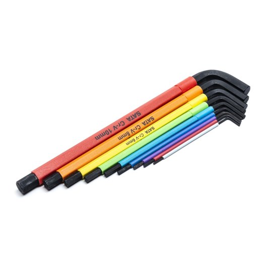 Jogo Chave Allen Longa 9 Peças Coloridas 1.5 a 10mm Sata