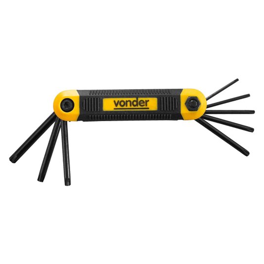 Jogo Chave Torx Hexalobular Canivete 8 Pçs T9 a T40 Vonder