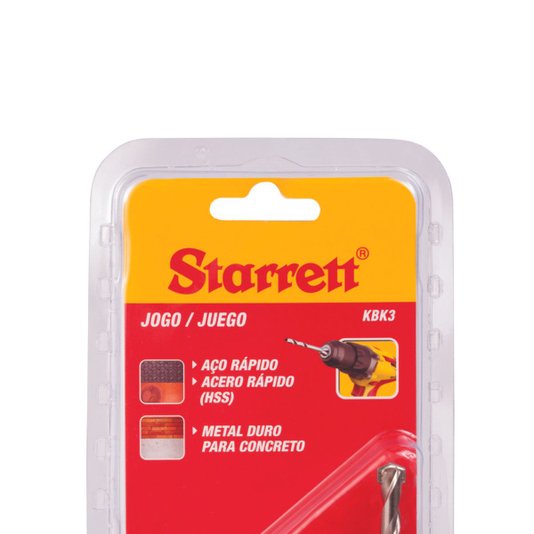 Jogo de Brocas para Aço e Concreto com 6 Peças em Milímetros Kbk3 - Starrett