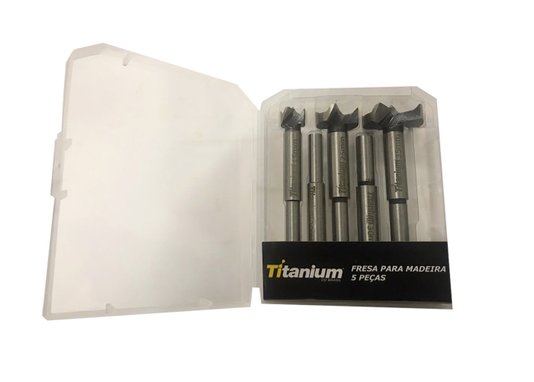 Jogo de Fresa para Madeira com 5 Peças Titanium