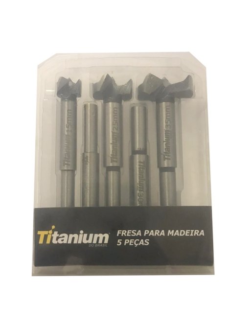 Jogo de Fresa para Madeira com 5 Peças Titanium