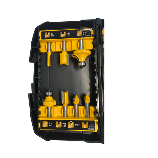 Jogo de Fresa para Madeira Haste 8mm com 12 Peças Dewalt