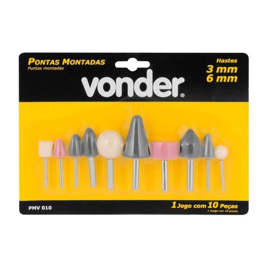 Jogo de Pontas Montadas com 10 Peças Vonder