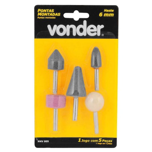 Jogo de Pontas Montadas com 5 Peças Vonder