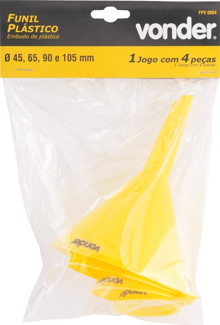 Jogo Funil Plástico com 4 Peças Vonder