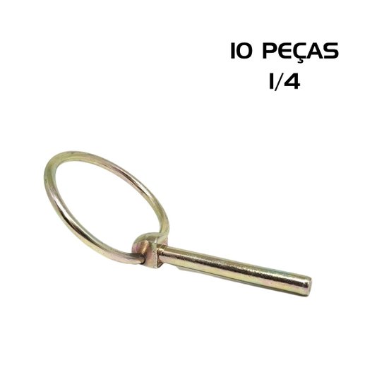 Kit 10 Pino Quebra Dedo 1/4 Trava c/ Argola Fixar