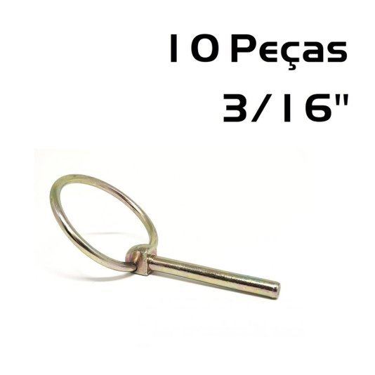 Kit 10 Pino Quebra Dedo 3/16 Trava c/ Argola Fixar