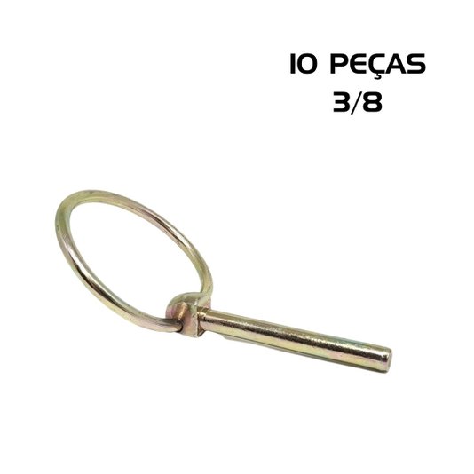 Kit 10 Pino Quebra Dedo 3/8 Trava c/ Argola Fixar