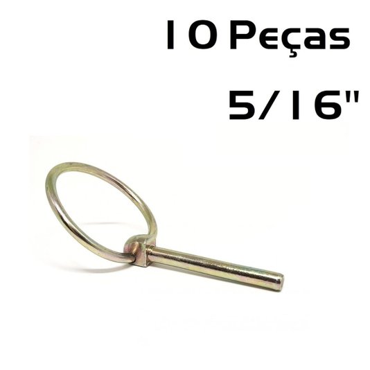Kit 10 Pino Quebra Dedo 5/16 Trava c/ Argola Fixar