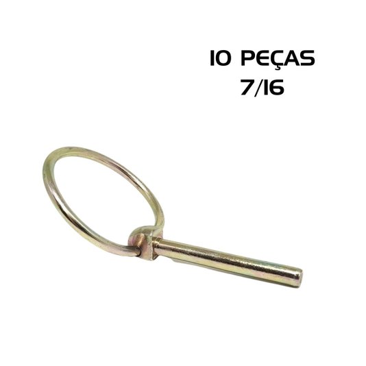 Kit 10 Pino Quebra Dedo 7/16 Trava c/ Argola Fixar