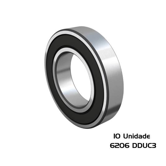 Kit 10 Rolamento 6206 DDUC3 2RSC3 30x62X16 Radial
