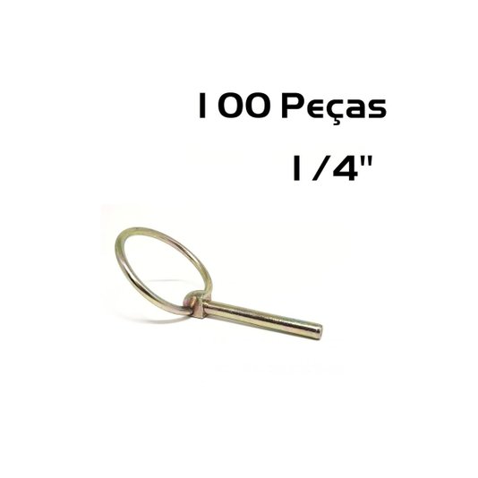Kit 100 Pino Quebra Dedo 1/4 Trava c/ Argola Fixar