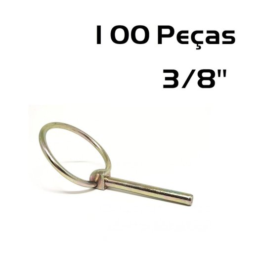 Kit 100 Pino Quebra Dedo 3/8 Trava c/ Argola Fixar