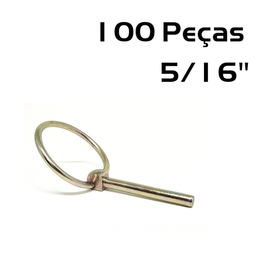 Kit 100 Pino Quebra Dedo 5/16 Trava c/ Argola Fixar