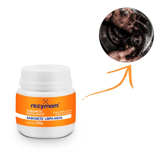 Kit 12 Sabonete Esfoliante Limpa Mãos Laranja 250gr Rezymom
