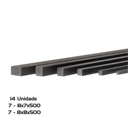 Kit 14 Chaveta 500mm 7 = 8 X 8 / 7 = 8 X 7