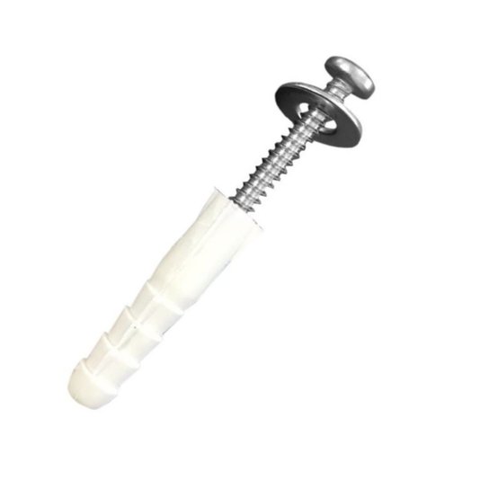 Kit 150 Parafuso Inox Phillips 4,8 x 45 c/ Bucha e Arruela
