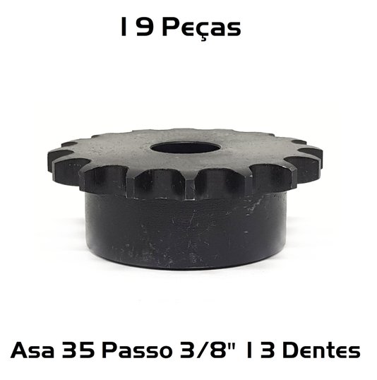 Engrenagem Simples Asa 35 Passo 3/8 13 Dentes 19 Und