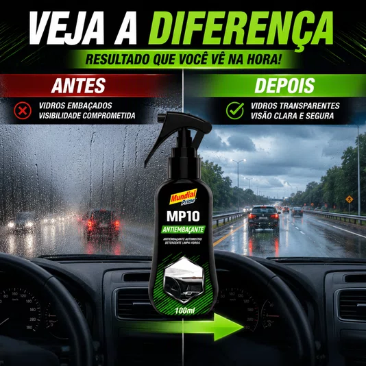Kit 2 Antiembaçante Spray 100ml Vidro Espelho Embaçado Carro