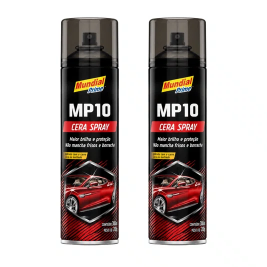 Kit 2 Cera Automotiva Spray Mp10 300ml Brilho Intenso Carro