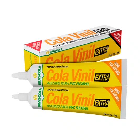Kit 2 Cola Vinil 75g para Lona Piscina Barraca Pvc Brascola
