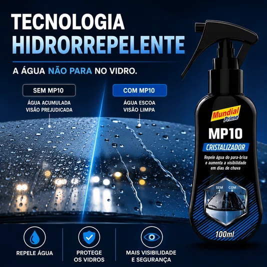Kit 2 Cristalizador de Vidros Repelente Agua Parabrisa 100ml
