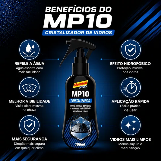 Kit 2 Cristalizador de Vidros Repelente Agua Parabrisa 100ml