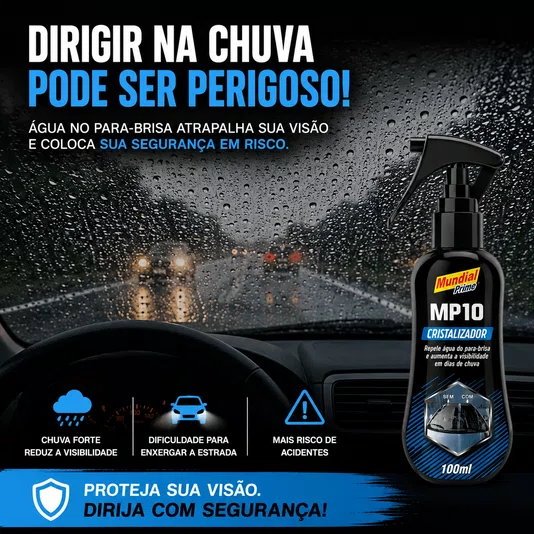 Kit 2 Cristalizador de Vidros Repelente Agua Parabrisa 100ml