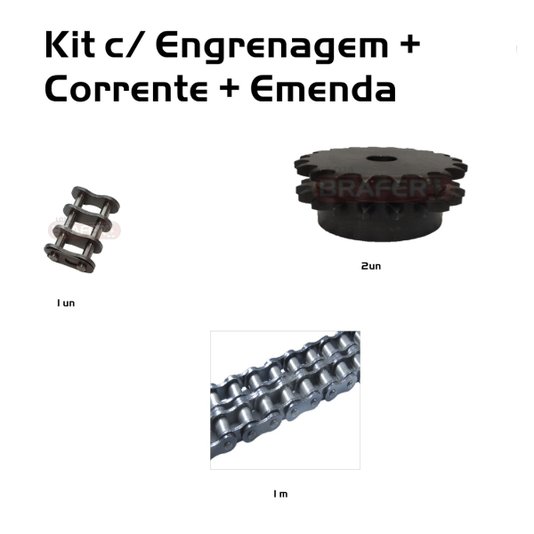 Kit 2 Engrenagens + 1 Corrente + 1 Emenda