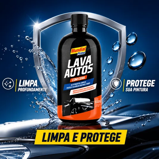 Kit 2 Lava Autos com Cera 500ml Limpeza Profunda Brilho
