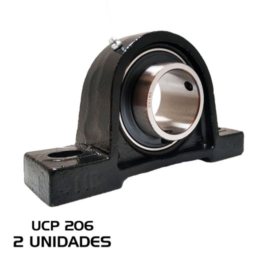 Kit 2 Mancal Pedestal com Rolamento Ucp206 Ucp 206 Eixo 30mm