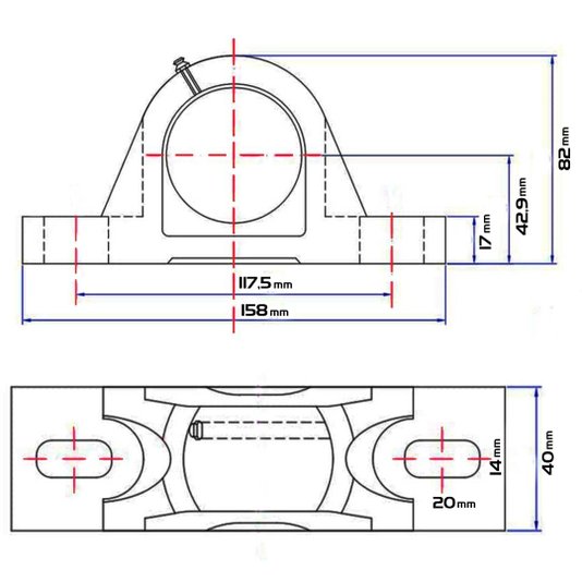 Kit 2 Mancal Pedestal com Rolamento Ucp206 Ucp 206 Eixo 30mm