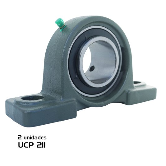 Kit 2 Mancal Pedestal + Rolamento Ucp211 Ucp 211 Eixo 55mm