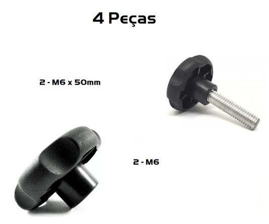 Kit 2 Manipulo Femea M6 + 2 Manipulo Macho M6 x 50