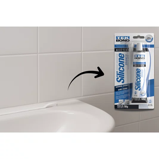 Kit 2 Silicone Branco Acético 50g Tekbond