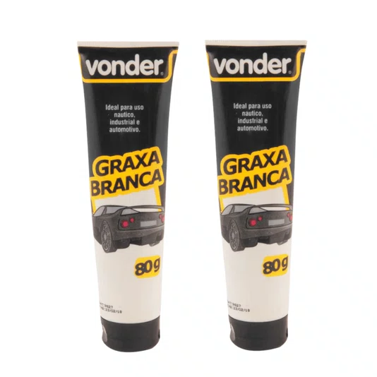 Kit 2 Unidades Graxa Branca Bisnaga 80g Vonder