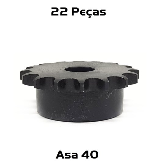 Engrenagem Simples Asa 40 Passo 1/2 14 Dentes 22 Und
