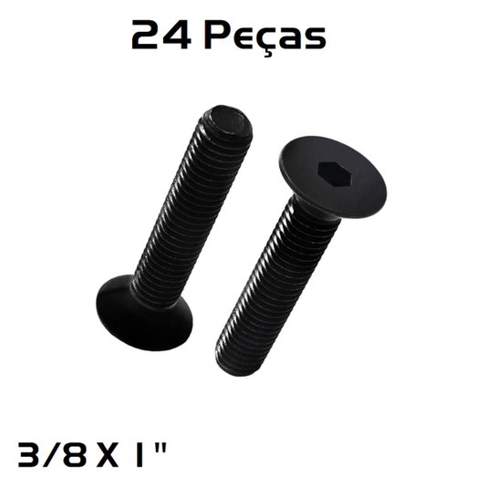 Kit 24 Parafuso Allen 3/8 X 1 Cabeça Chata