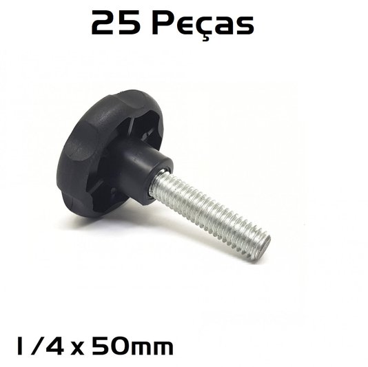 Kit 25 Manipulo Macho 1/4 x 50mm 3522 Rosca 1/4"